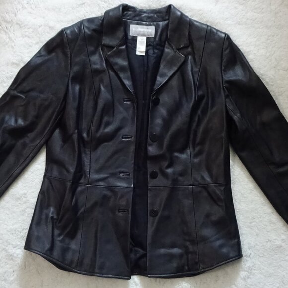 Liz Claiborne black Blazer, 100% Leather, size M - Picture 2 of 13